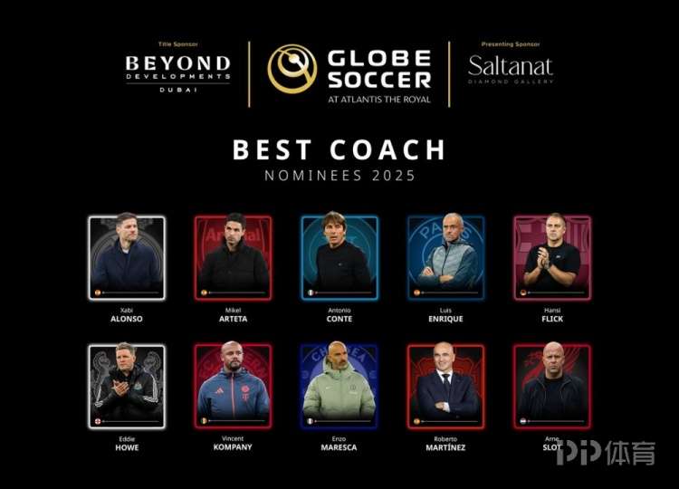 环足奖最佳主帅候选:阿隆索、恩里克、阿尔特塔、斯洛特在列