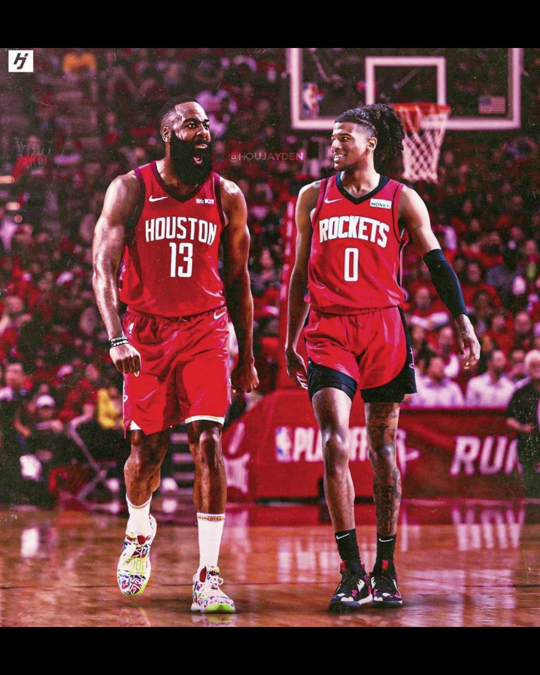 一个7分一个8分美国火箭博主调侃哈登将自己G7的火炬传到了杰伦-格林手里