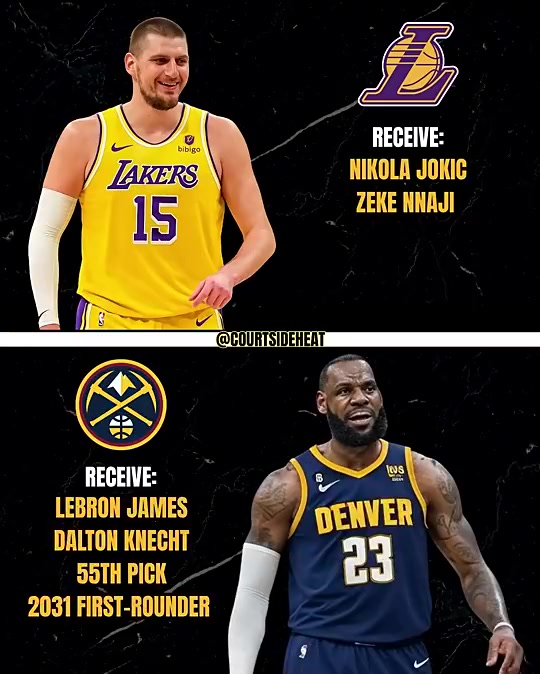 Shams说即将有大交易难道是这美媒此前设想湖人用老詹筹码换约基奇