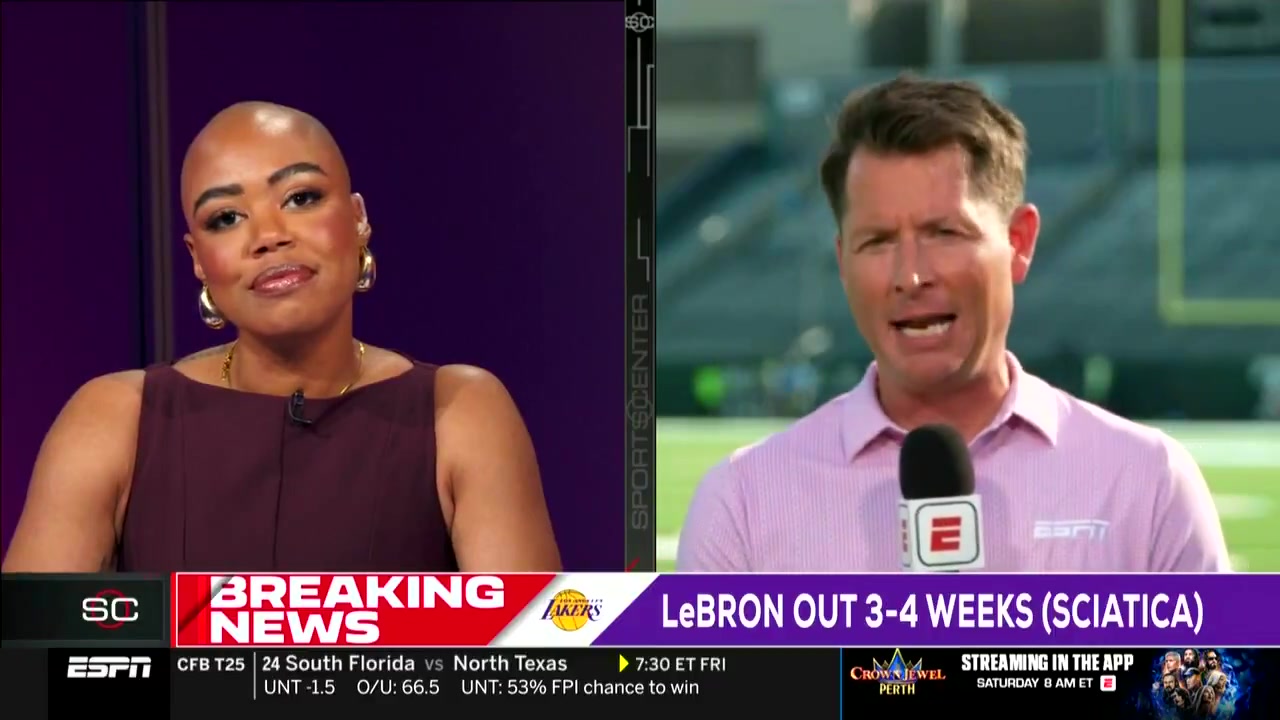 老詹因伤缺阵专家也许他可以涂点轩尼诗把光头女主持逗笑了