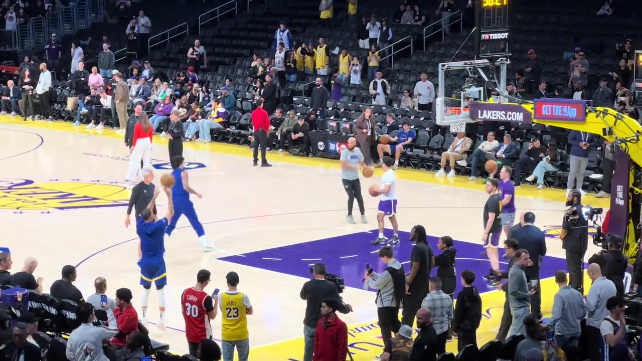 库蜜晒视频亲眼见过库里投篮 即使是热身都这么美如画