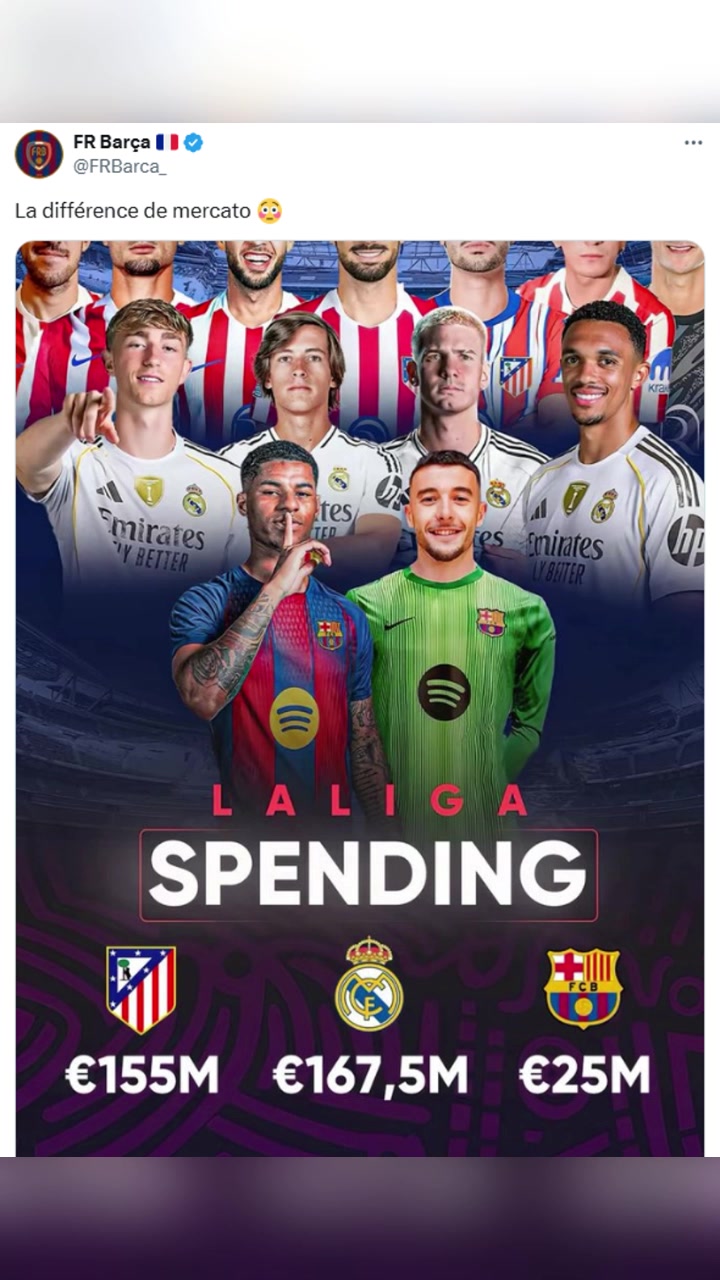 巴萨博主这就是转会窗口的区别